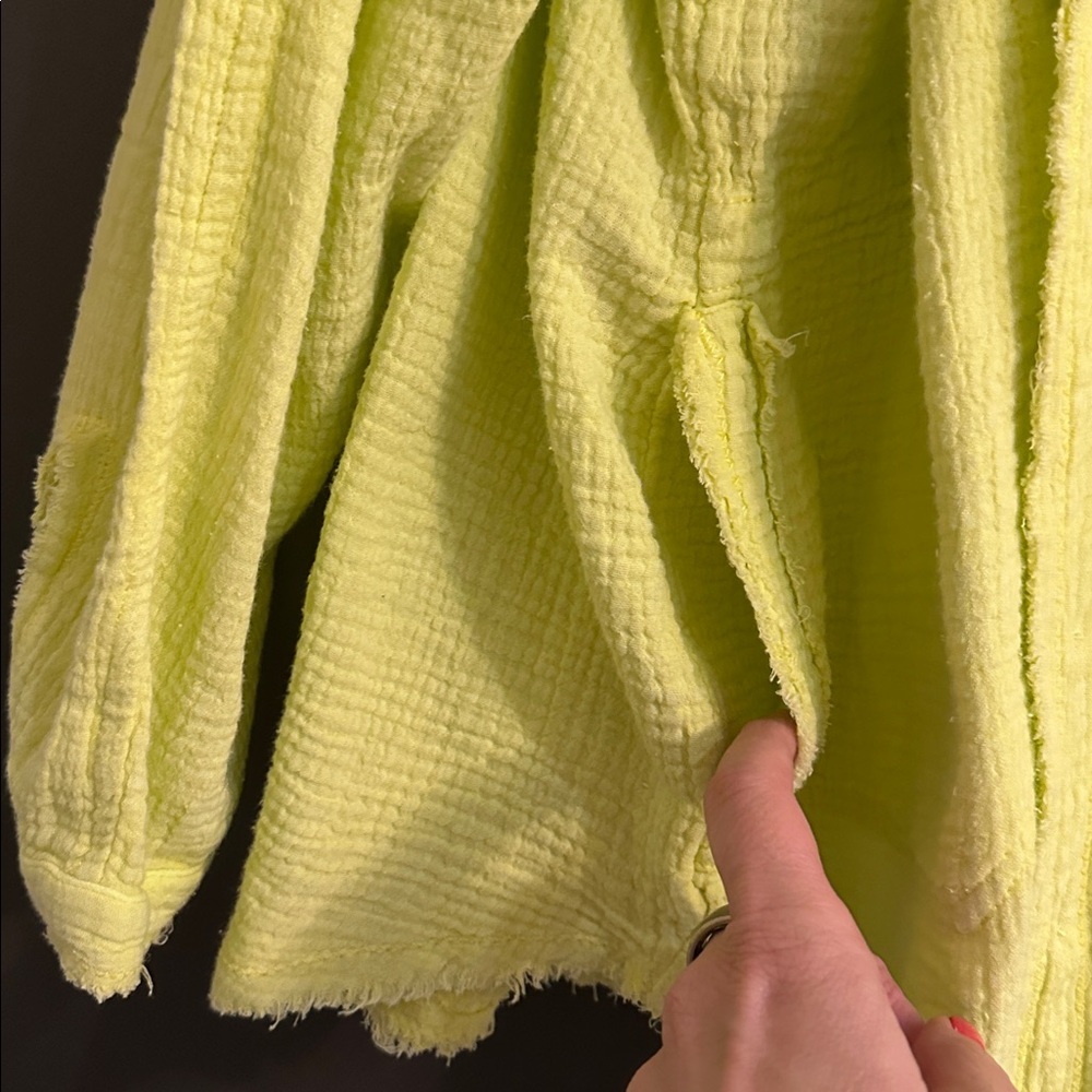 We The Free Summer Daydream Lime Green Textured Oversized Top NWT Size L - Picture 6 of 11